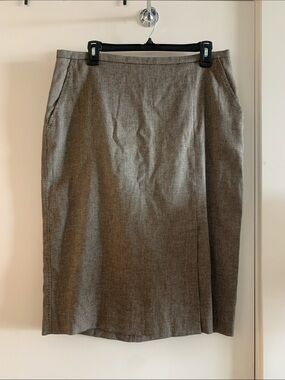MaxMara Tailored Brown Pencil Skirt, size 14, made in Italy
